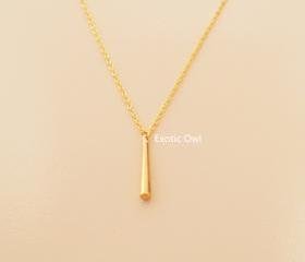 necklace stick gold bar
